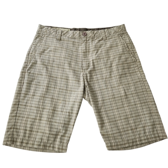 VOLCOM Workwear men's plaid shorts flat front size 36 - Picture 1 of 10